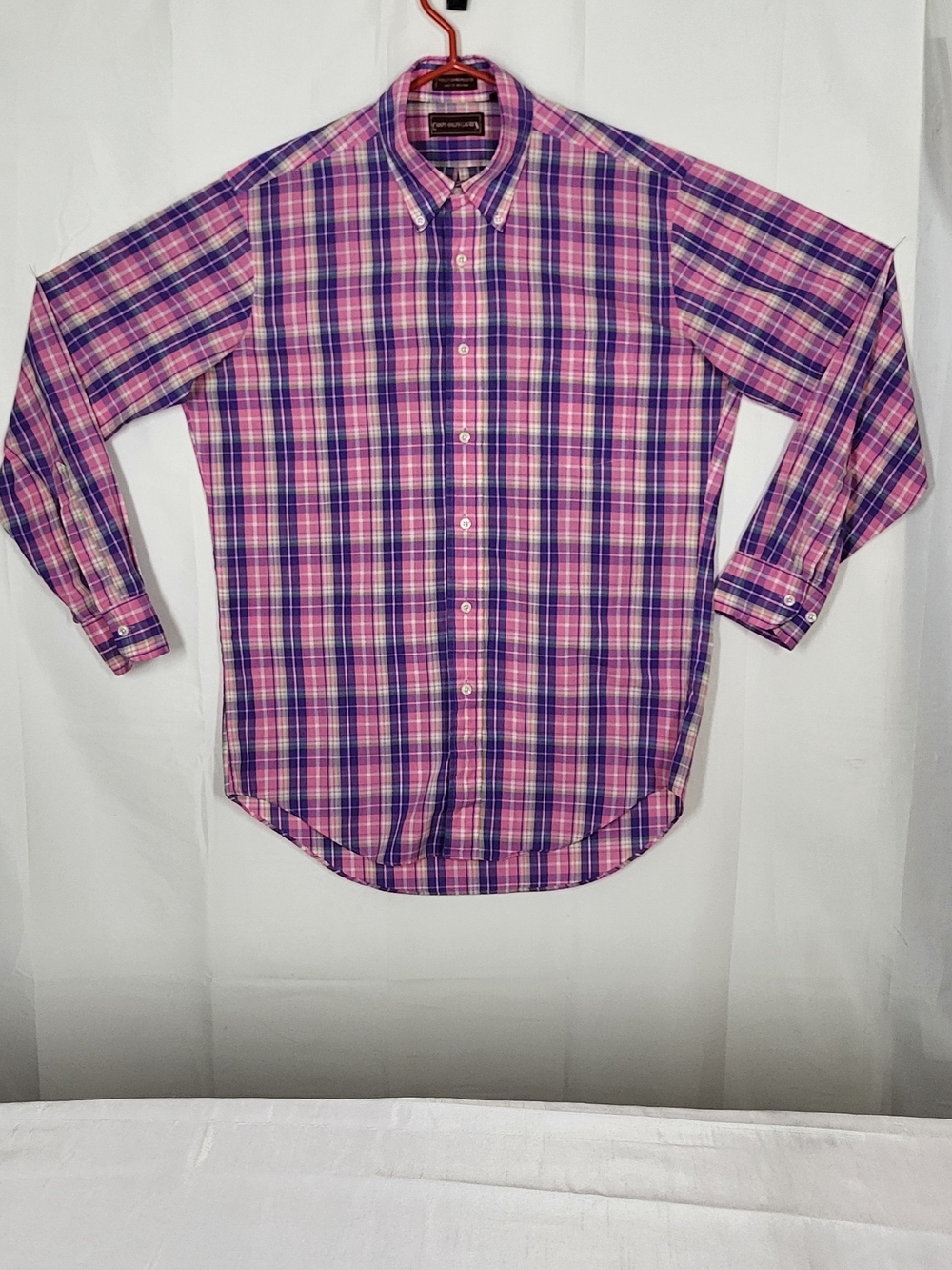 Chaps Pink Purple Plaid Button-Down Shirt